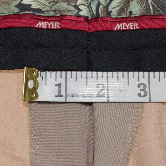Meyer NWT Dress Pants Size 33 Stocky (52 US) Bonn in Solid Beige Wool Blend